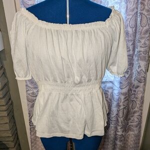 Old Navy Off-Shoulder Cream Blouse